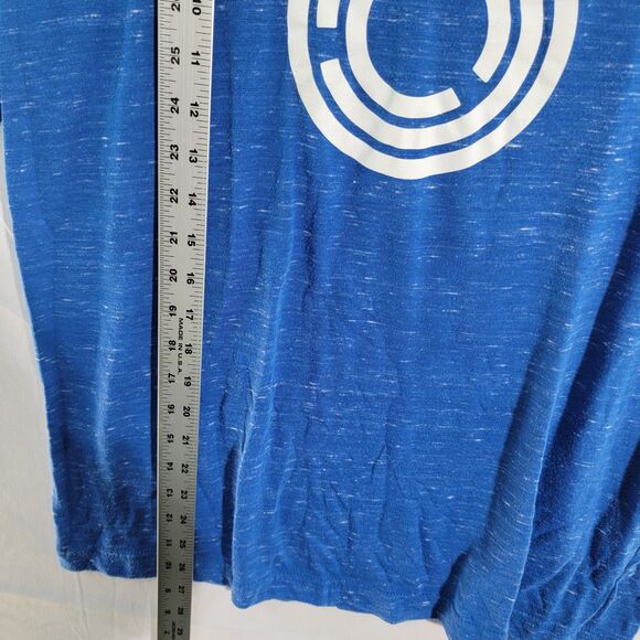 Bella + Canvas Blue T-Shirt White Graphic Crew Neck Short Sleeves Men's Size M - Picture 8 of 8